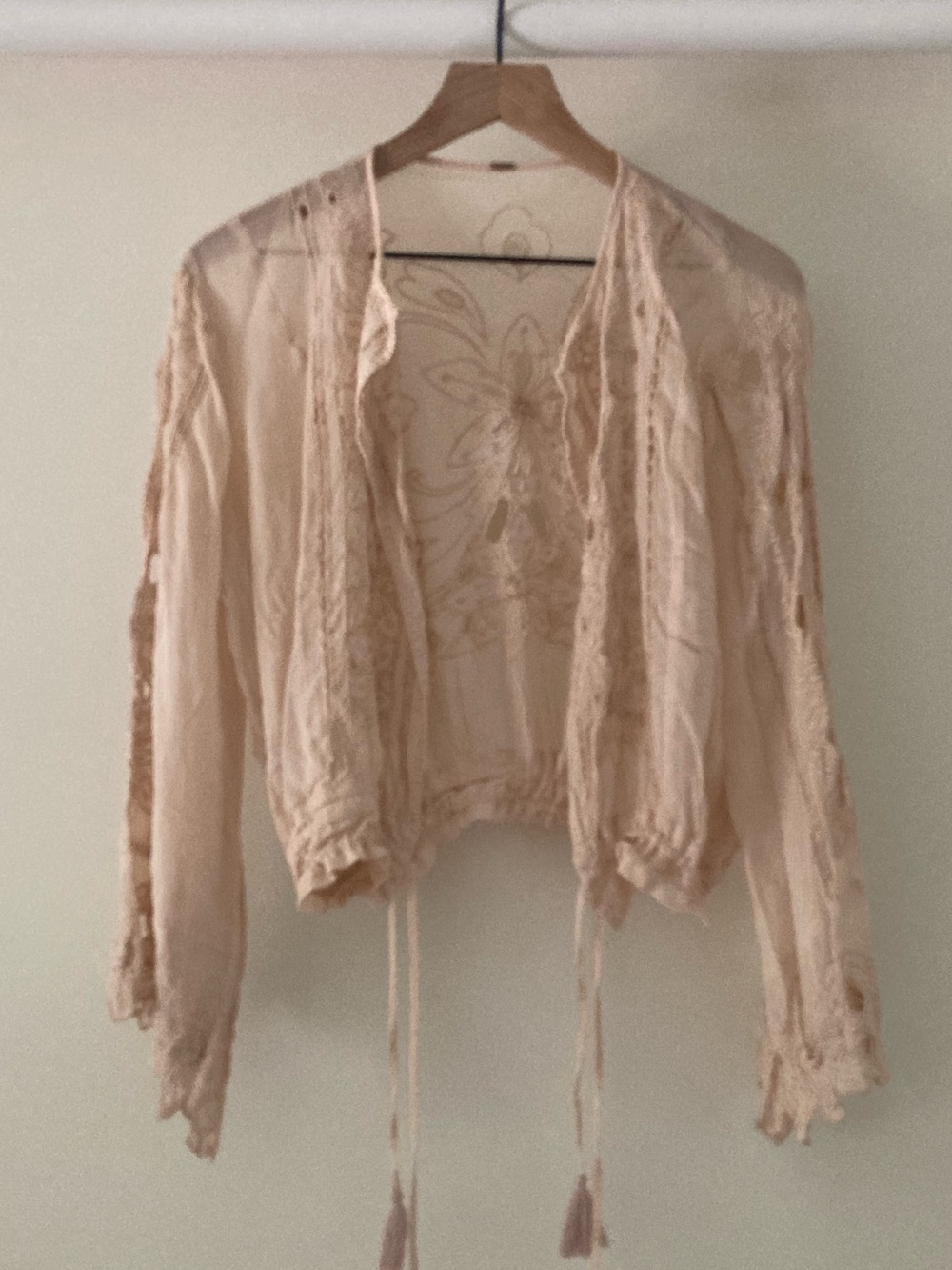 Free People Delicate cutout blouse